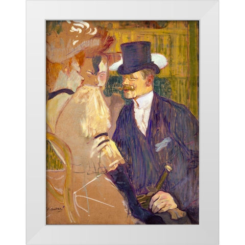 The Englishman at the Moulin Rouge White Modern Wood Framed Art Print by Toulouse-Lautrec, Henri de
