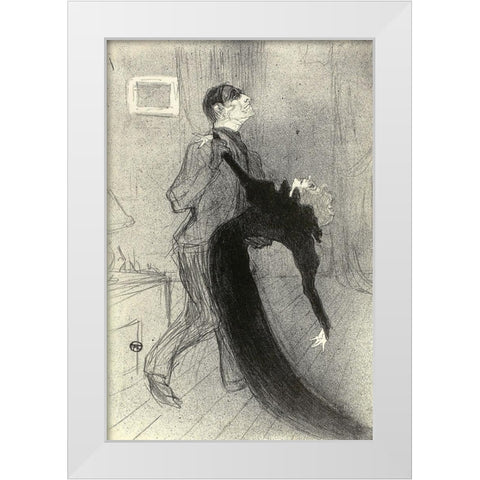 The Fainting Fit White Modern Wood Framed Art Print by Toulouse-Lautrec, Henri de
