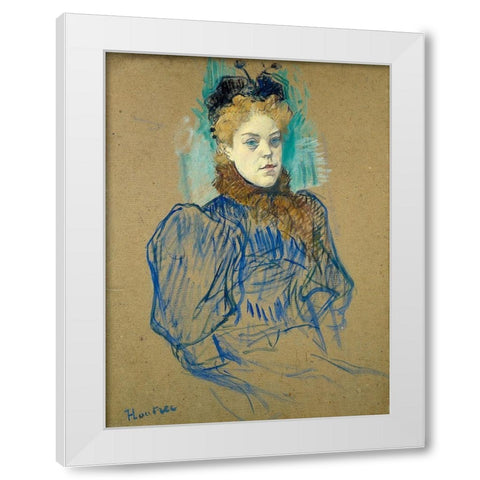 May Milton 1895 White Modern Wood Framed Art Print by Toulouse-Lautrec, Henri de