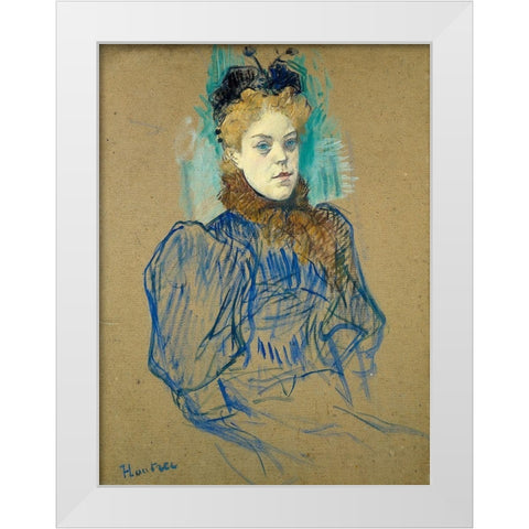 May Milton 1895 White Modern Wood Framed Art Print by Toulouse-Lautrec, Henri de