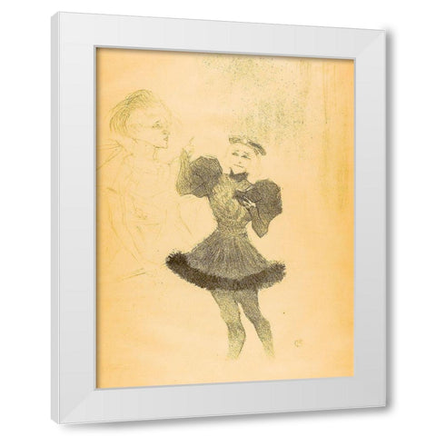 Lender and Lavalliere, in Le Fils de LAretin White Modern Wood Framed Art Print by Toulouse-Lautrec, Henri de