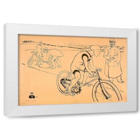 Cycle Michael White Modern Wood Framed Art Print by Toulouse-Lautrec, Henri de