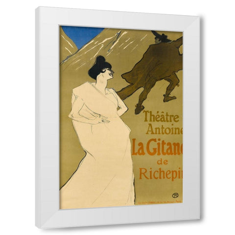 La Gitane White Modern Wood Framed Art Print by Toulouse-Lautrec, Henri de