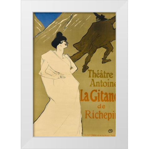 La Gitane White Modern Wood Framed Art Print by Toulouse-Lautrec, Henri de