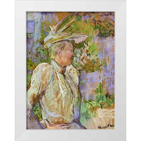 Gabrielle the Dancer White Modern Wood Framed Art Print by Toulouse-Lautrec, Henri de