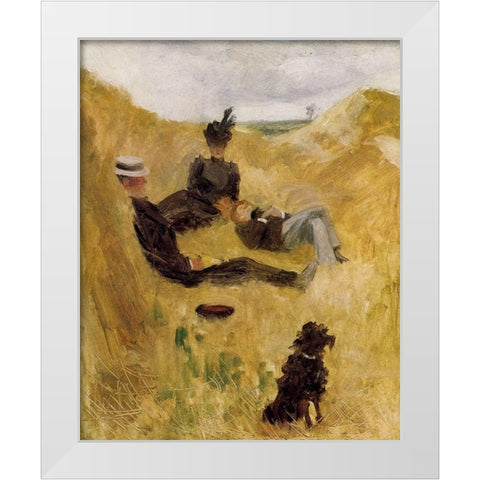 Party in the Country White Modern Wood Framed Art Print by Toulouse-Lautrec, Henri de