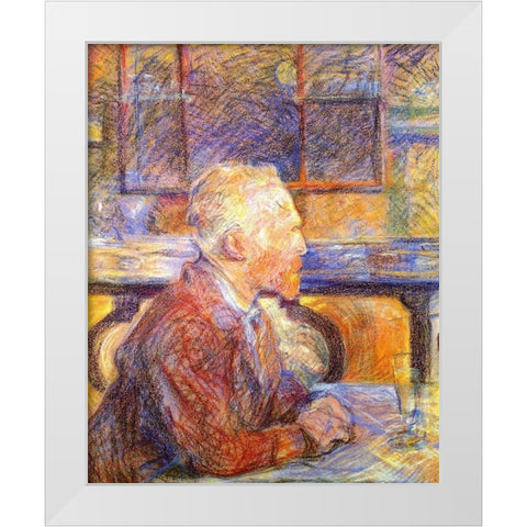 Portrait of Vincent van Gogh White Modern Wood Framed Art Print by Toulouse-Lautrec, Henri de