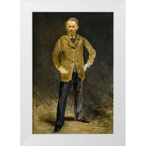 Self-Portrait White Modern Wood Framed Art Print by Manet, Edouard