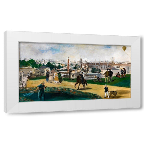 View of the Paris Universal Exhibition 1867 White Modern Wood Framed Art Print by Manet, Edouard