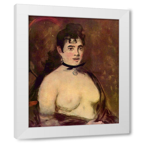 Female nude White Modern Wood Framed Art Print by Manet, Edouard