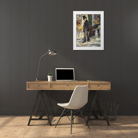 Promeneur White Modern Wood Framed Art Print by Manet, Edouard
