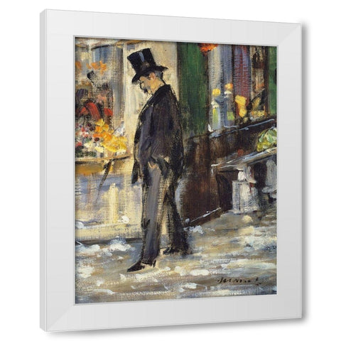 Promeneur White Modern Wood Framed Art Print by Manet, Edouard
