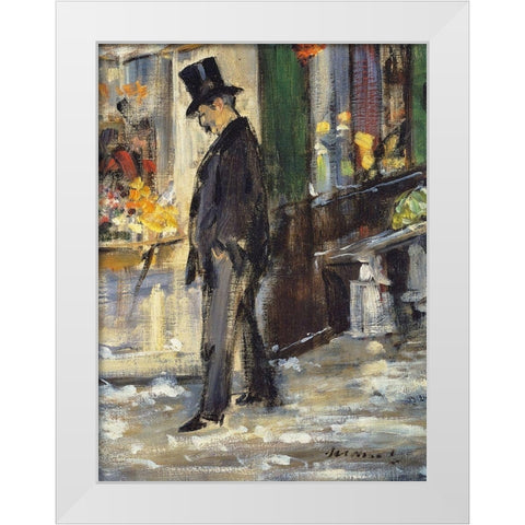 Promeneur White Modern Wood Framed Art Print by Manet, Edouard
