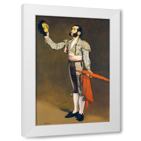 A Matador White Modern Wood Framed Art Print by Manet, Edouard