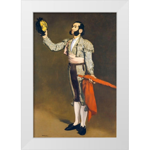 A Matador White Modern Wood Framed Art Print by Manet, Edouard