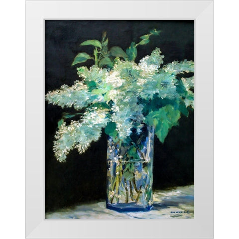White Lilac White Modern Wood Framed Art Print by Manet, Edouard