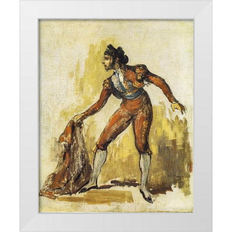Young woman in toreador costume White Modern Wood Framed Art Print by Manet, Edouard