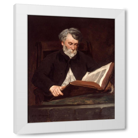 The Reader White Modern Wood Framed Art Print by Manet, Edouard