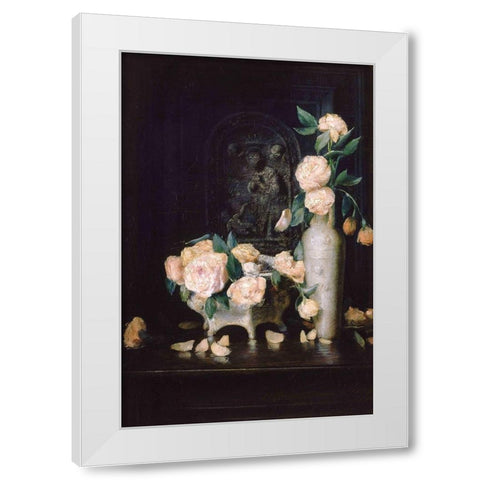 Roses White Modern Wood Framed Art Print by Weir, J Alden