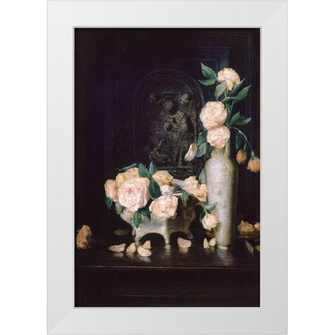 Roses White Modern Wood Framed Art Print by Weir, J Alden
