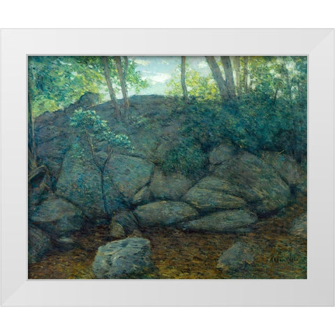 Woodland Rocks White Modern Wood Framed Art Print by Weir, J Alden