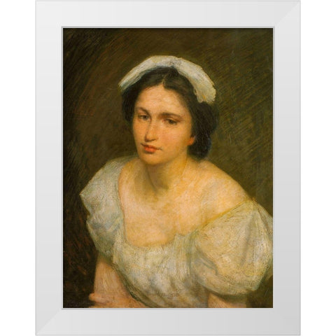 An Alsatian Girl White Modern Wood Framed Art Print by Weir, J Alden