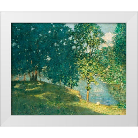 Afternoon by the Pond White Modern Wood Framed Art Print by Weir, J Alden