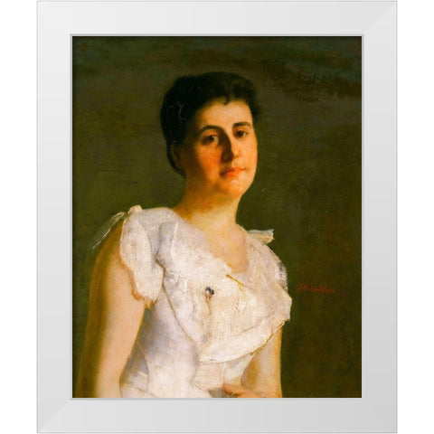 Miss Edith Potter White Modern Wood Framed Art Print by Weir, J Alden