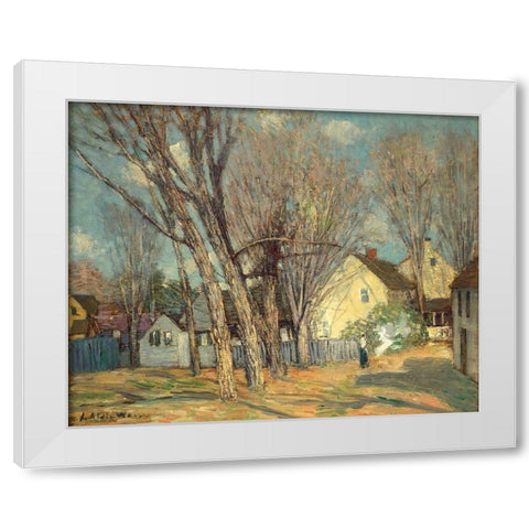 Windham Village White Modern Wood Framed Art Print by Weir, J Alden
