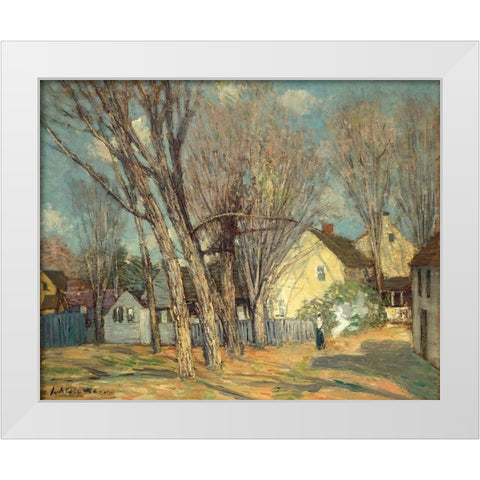 Windham Village White Modern Wood Framed Art Print by Weir, J Alden