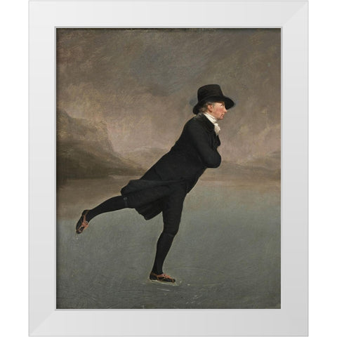 The Skating Minister White Modern Wood Framed Art Print by Raeburn, Henry