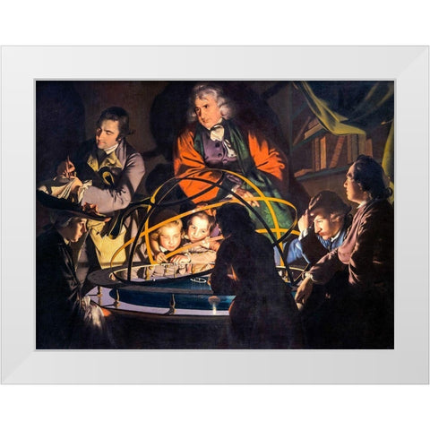 The Orrery White Modern Wood Framed Art Print by Wright, Joseph