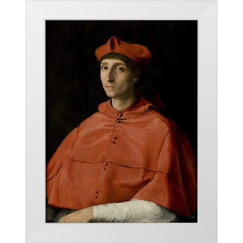 Portrait of a Cardinal White Modern Wood Framed Art Print by Raphael