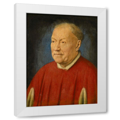Kardinal Niccolo AlbergatiÂ  White Modern Wood Framed Art Print by van Eyck, Jan