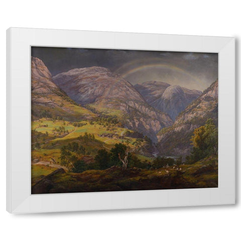 View from Stalheim White Modern Wood Framed Art Print by Dahl, Johan Christian