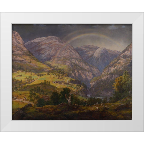 View from Stalheim White Modern Wood Framed Art Print by Dahl, Johan Christian