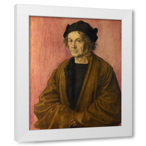 The Painters Father White Modern Wood Framed Art Print by Durer, Albrecht