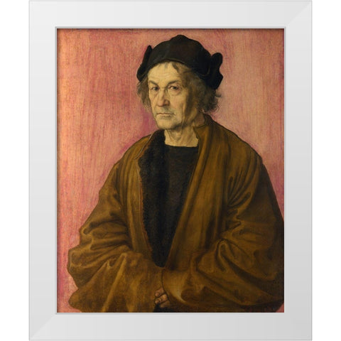 The Painters Father White Modern Wood Framed Art Print by Durer, Albrecht