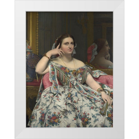 Madame Moitessier White Modern Wood Framed Art Print by Ingres, Dominique