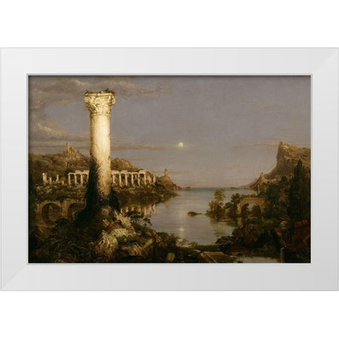 The Course of Empire Desolation White Modern Wood Framed Art Print by Cole, Thomas