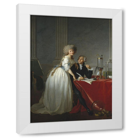 Portrait ofÂ Monsieur de LavoisierÂ and his Wife White Modern Wood Framed Art Print by David, Jacques-Louis
