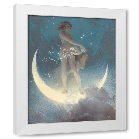 Spring Scattering Stars White Modern Wood Framed Art Print by Blashfield, Edwin