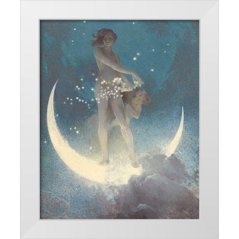 Spring Scattering Stars White Modern Wood Framed Art Print by Blashfield, Edwin