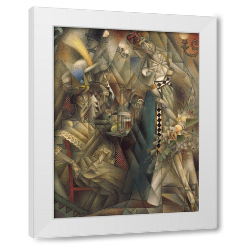 Dancer in a Cafe White Modern Wood Framed Art Print by Metzinger, Jean