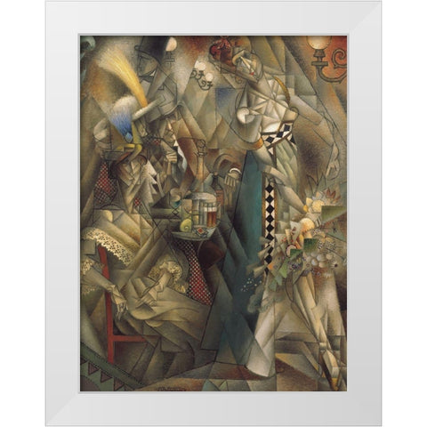 Dancer in a Cafe White Modern Wood Framed Art Print by Metzinger, Jean