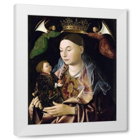 Salting Madonna White Modern Wood Framed Art Print by da Messina, Antonello