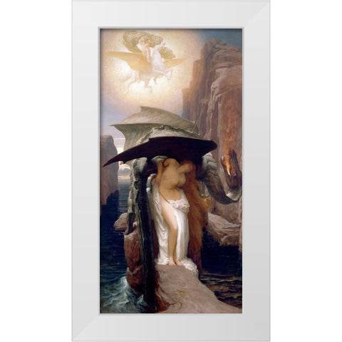 Perseus and Andromeda White Modern Wood Framed Art Print by Leighton, Frederic
