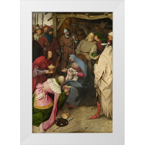 The Adoration of the Kings White Modern Wood Framed Art Print by Bruegel the Elder, Pieter