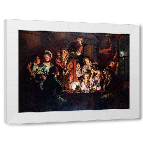 An Experiment on a Bird in the Air Pump White Modern Wood Framed Art Print by Wright, Joseph