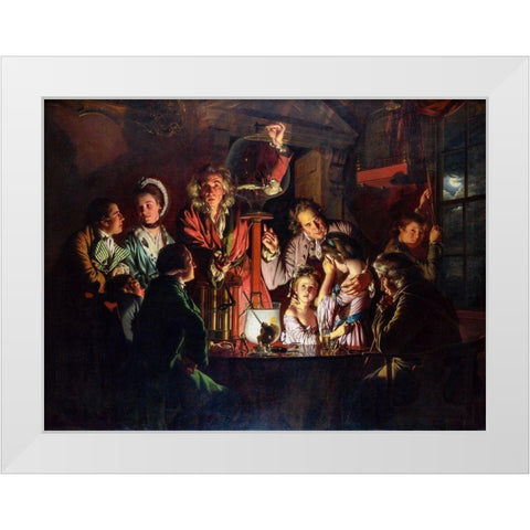 An Experiment on a Bird in the Air Pump White Modern Wood Framed Art Print by Wright, Joseph